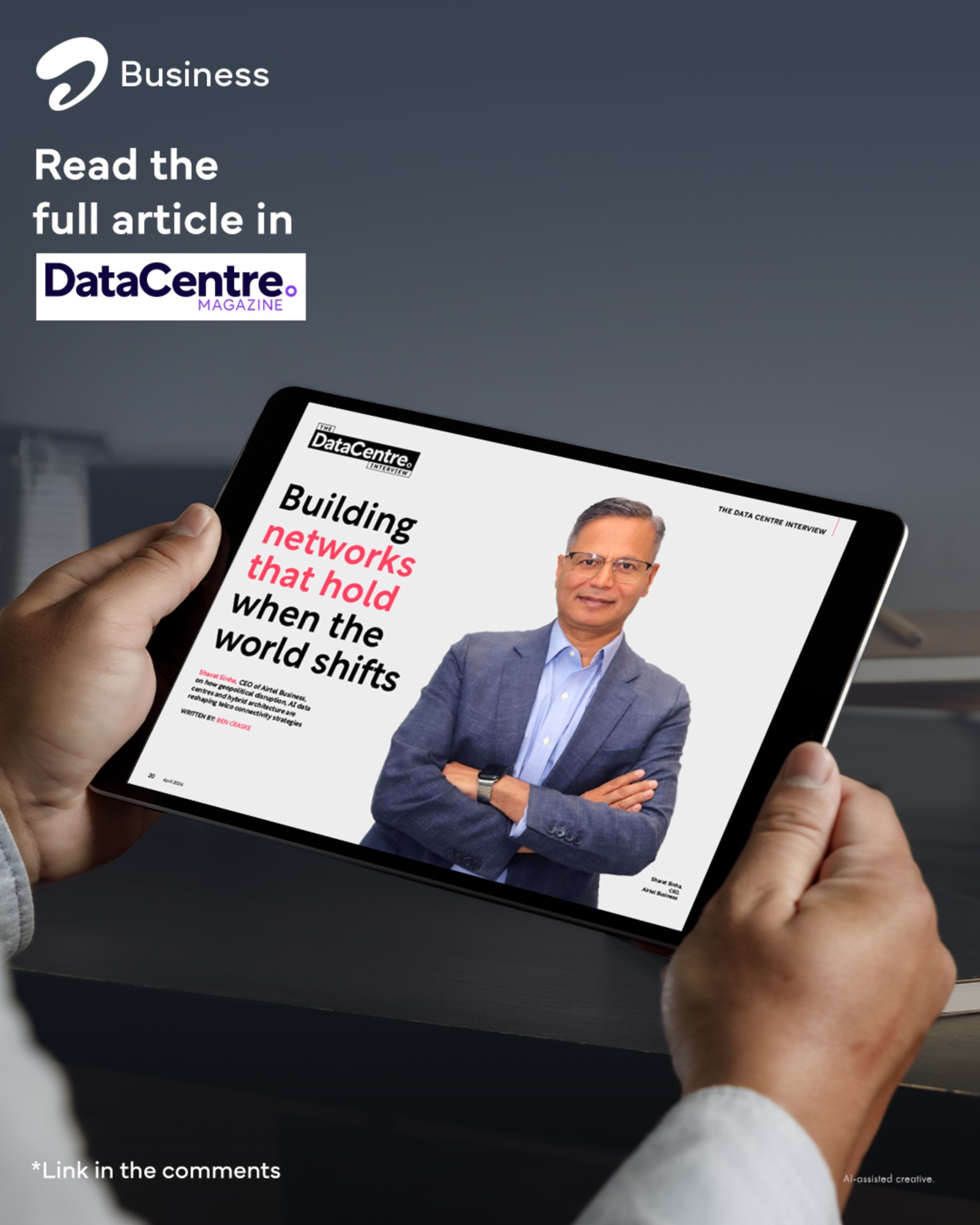 Airtel Business carousel — read the full DataCentre Magazine interview