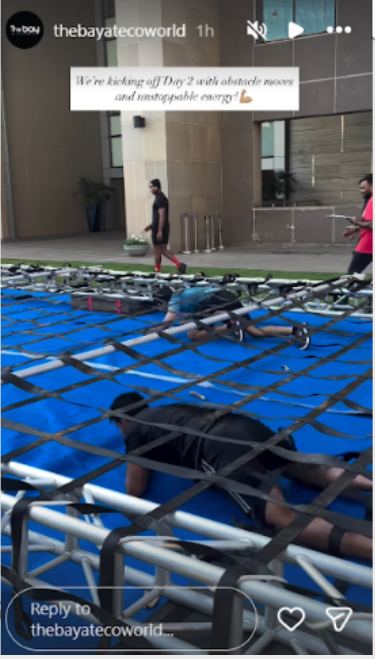 Instagram story covering a live obstacle-course event at The Bay at Ecoworld